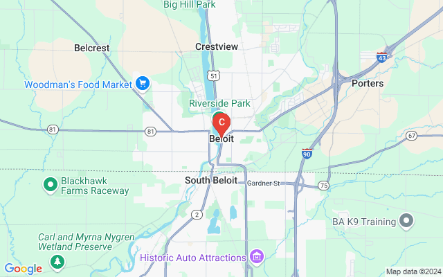Map showing Beloit, Wisconsin